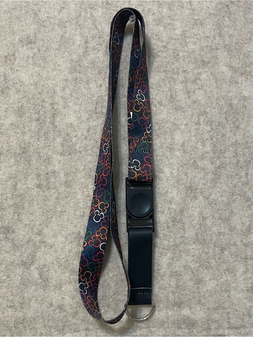 Disneyworld rainbow Mickey Head Lanyard keychain
